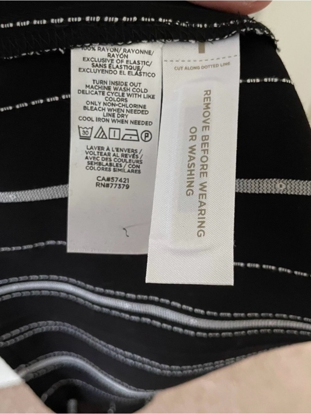 LOFT Black and White Striped Maxi Dress with Front Tie - Picture 8 of 8